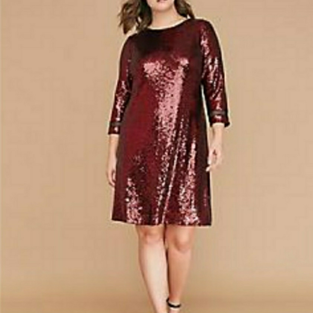 Lane Bryant Red Sequin Dress